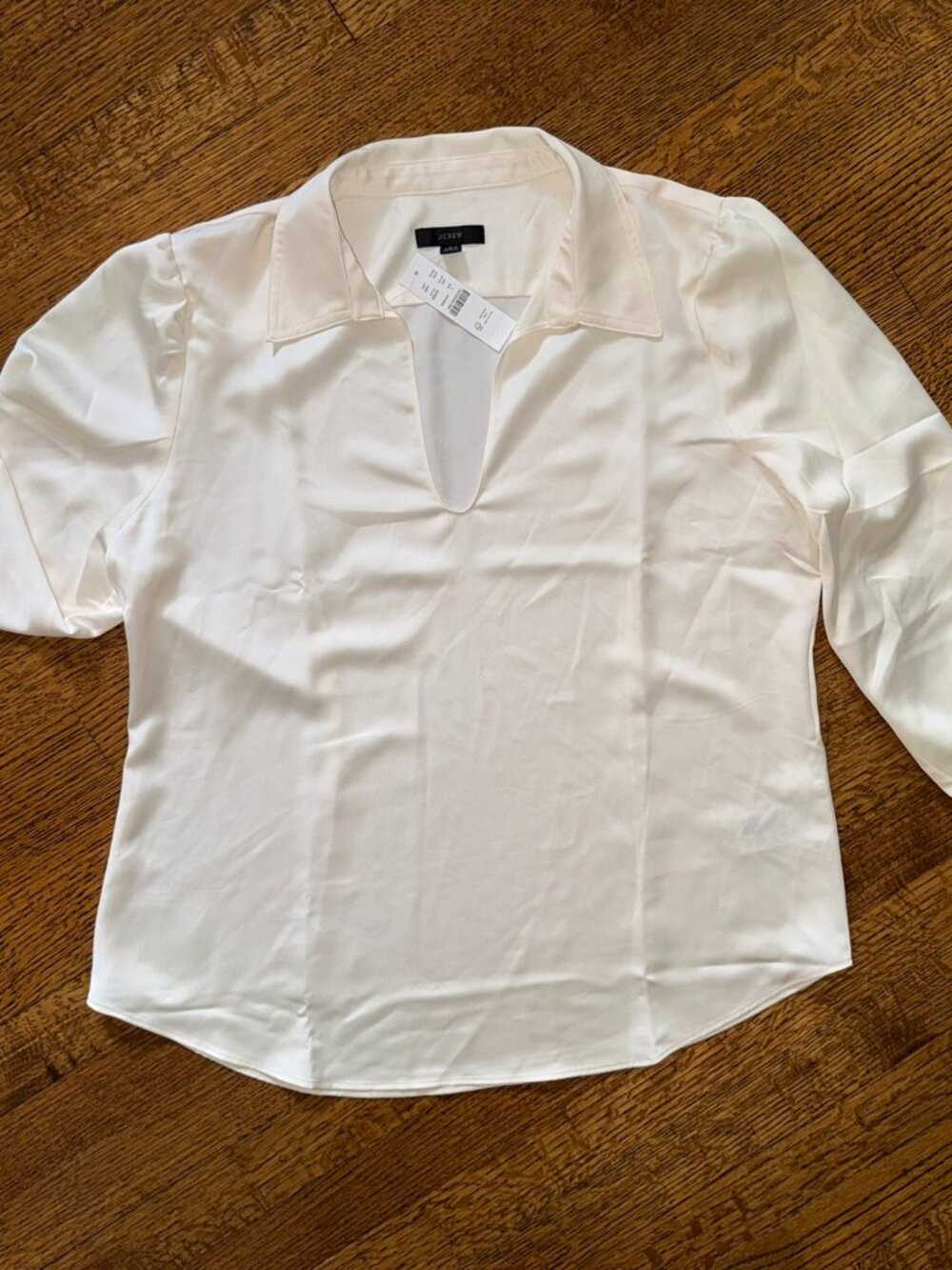 NWT J.Crew Collared Satin Blouse